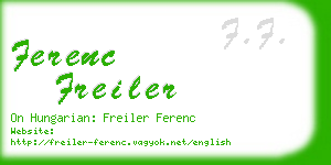 ferenc freiler business card